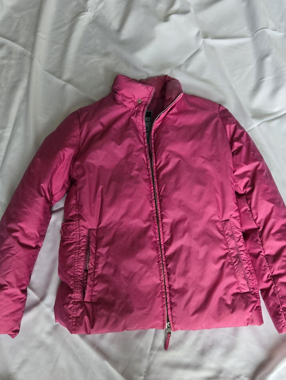 Vintage United Colors of Benetton Hot Pink Down Feather Puffer Jacket